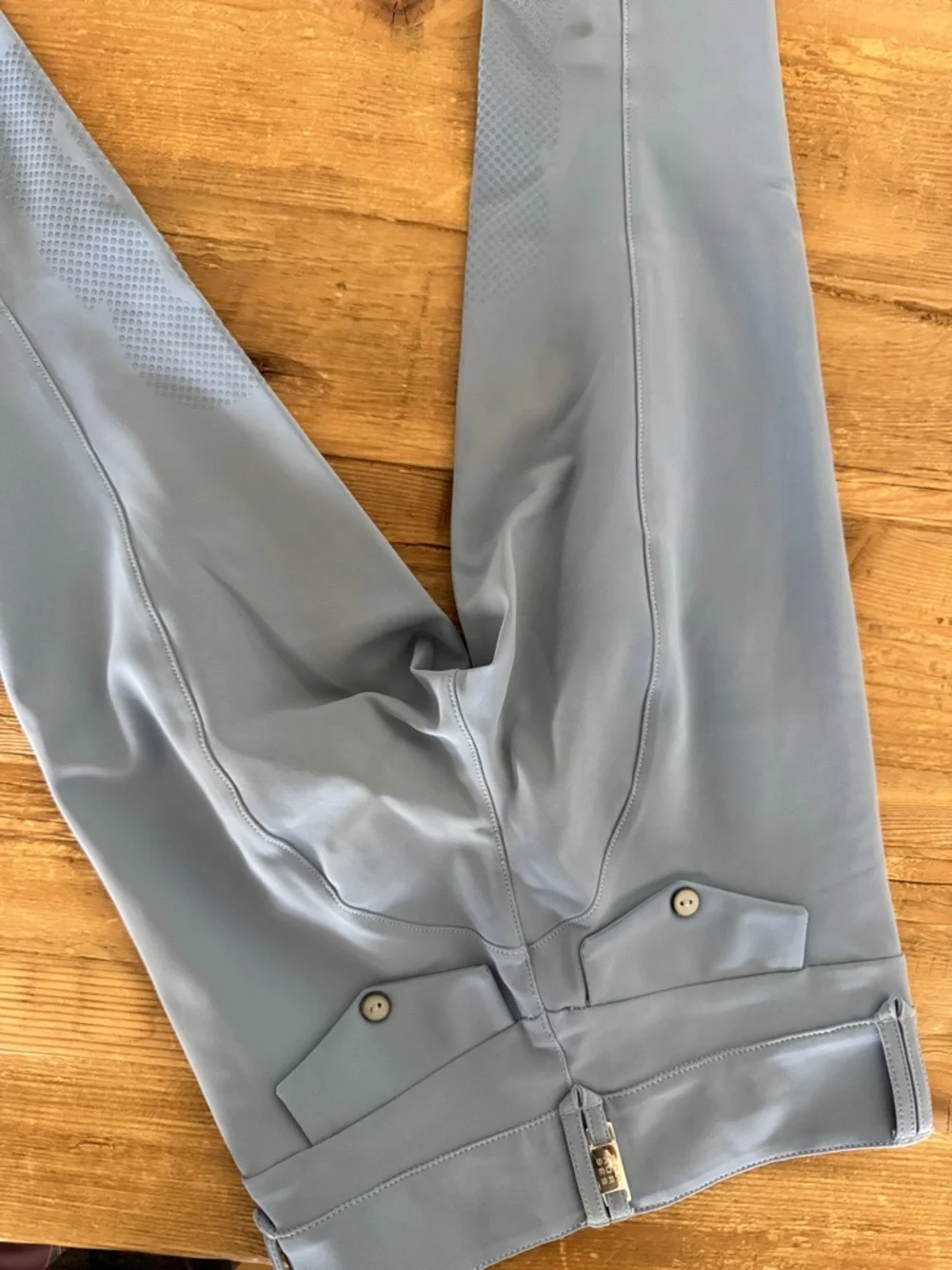 For Horses Poppy Steel Light Blue Equestrian Breeches with Knee Grip size 12 - Picture 6 of 6